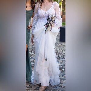 Chic White Lace Bridal Gown